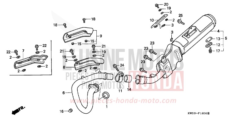 SILENCIEUX D'ECHAPPEMENT de Dominator 250 PEARL CRESCENT WHITE-A (NH139) de 1990